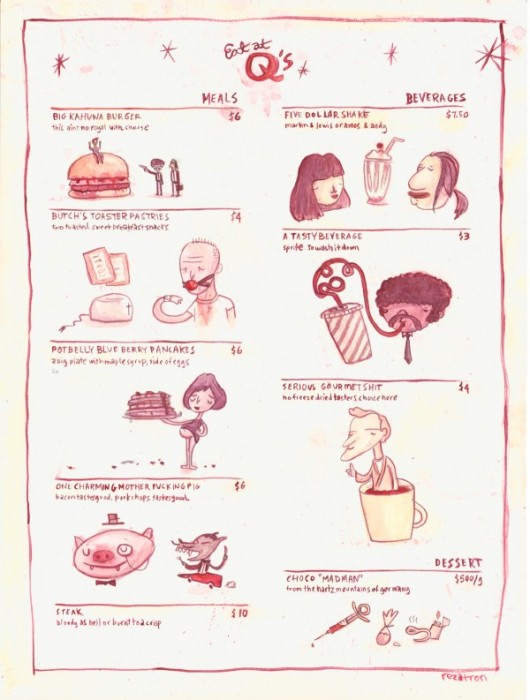 Rezatron Pulp Fiction Diner Menu -NEAPARAT.ro