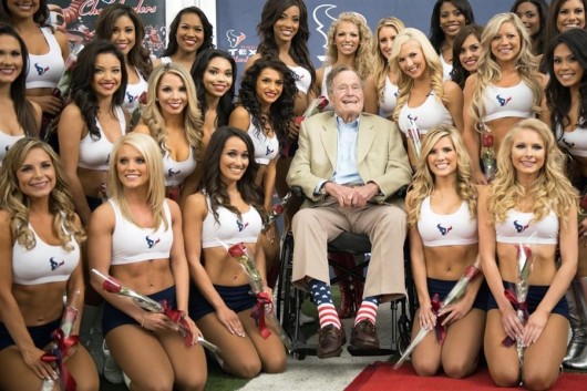 Houston Texans cheerleaders  George H.W. Bush