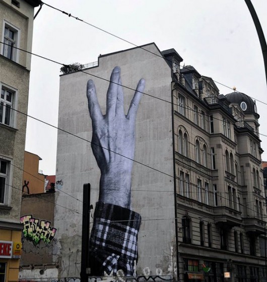 JR with new mural paintings in Berlin