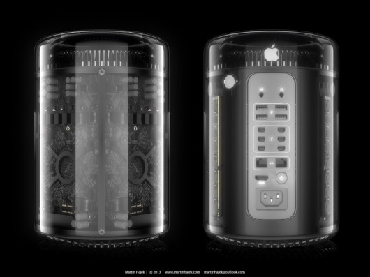 2013 Apple Mac Pro with transparent glass case