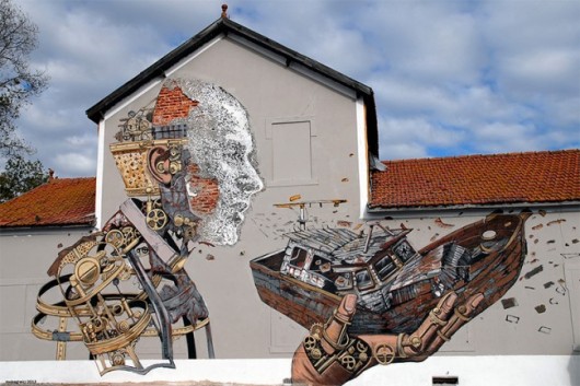Pixel Pancho and Vhils   Lisbon