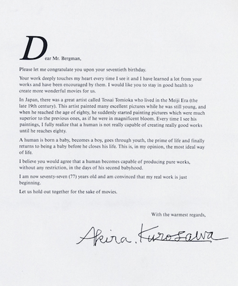 Akira Kurosawa to Ingmar Bergman f